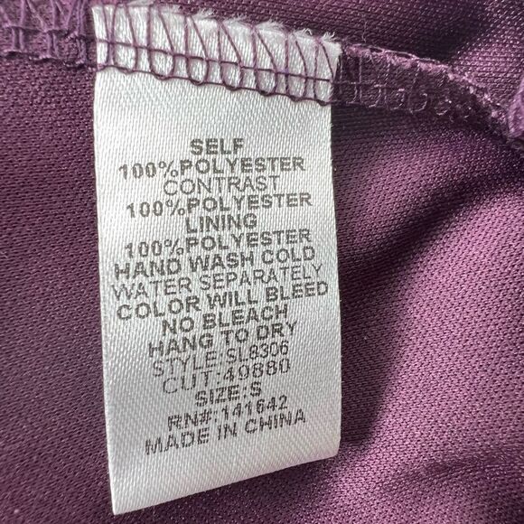 SHE + sky burgundy chiffon dress size S - Picture 8 of 10